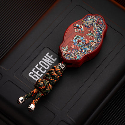 Mechanical Slider – Wood Flower | Rosewood Bloodwood Sandalwood Fidget EDC